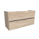 Berlin 120 cm Duitse Eik - Onderkast MDF - Softclose greeploos 2 Lades Onder Elkaar - Wastafelmeubel Voor Waskom