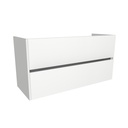 Berlin 120 cm Hoogglans Wit - Onderkast MDF - Softclose greeploos 2 Lades Onder Elkaar - Wastafelmeubel Voor Waskom