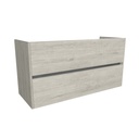 Berlin 120 cm Lissabon - Onderkast MDF - Softclose greeploos 2 Lades Onder Elkaar - Wastafelmeubel Voor Waskom
