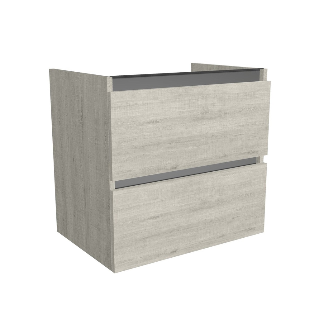 [T-BO-65-OK-LS] Bonn 65 cm Lissabon - Onderkast MDF - Softclose greeploos - 2 Lades Onder Elkaar - Wastafelmeubel Voor Waskom