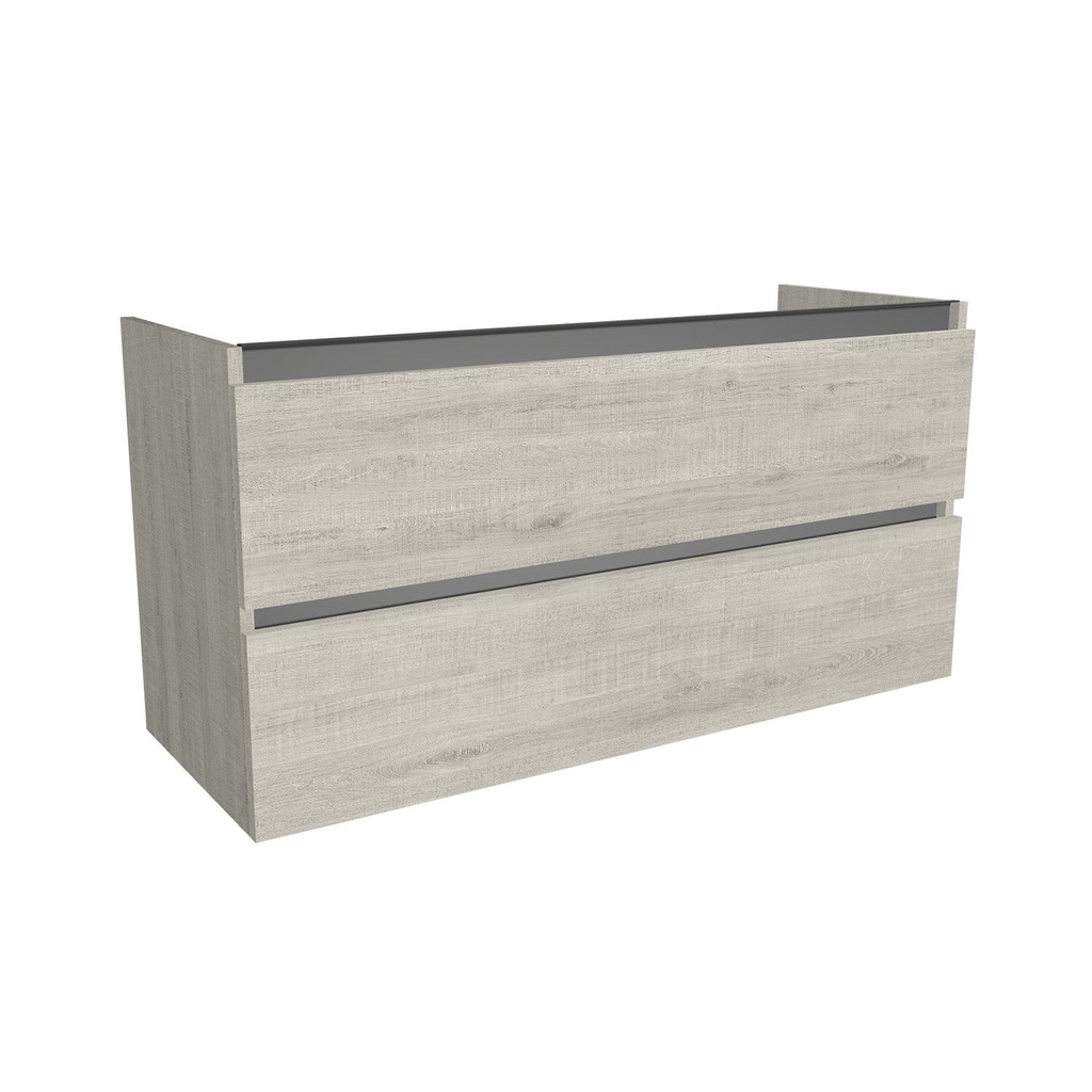 [T-BO-120-OK-LS] Bonn 120 cm Lissabon - Onderkast MDF - Softclose greeploos - 2 Lades Onder Elkaar - Wastafelmeubel Voor Waskom