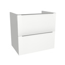 Frankfurt 65 cm Hoogglans Wit - Onderkast MDF - Softclose Semi handgreep 2 Lades Onder Elkaar - Wastafelmeubel Voor Waskom