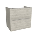 Frankfurt 65 cm Lissabon - Onderkast MDF - Softclose Semi handgreep 2 Lades Onder Elkaar - Wastafelmeubel Voor Waskom