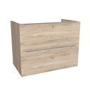 Frankfurt 80 cm Duitse Eik - Onderkast MDF - Softclose Semi handgreep 2 Lades Onder Elkaar - Wastafelmeubel Voor Waskom
