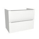Frankfurt 80 cm Hoogglans Wit - Onderkast MDF - Softclose Semi handgreep 2 Lades Onder Elkaar - Wastafelmeubel Voor Waskom