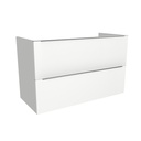 Frankfurt 100 cm Hoogglans Wit - Onderkast MDF - Softclose Semi handgreep 2 Lades Onder Elkaar - Wastafelmeubel Voor Waskom