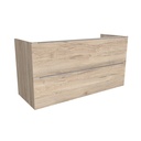 Frankfurt 120 cm Duitse Eik - Onderkast MDF - Softclose Semi handgreep 2 Lades Onder Elkaar - Wastafelmeubel Voor Waskom