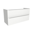 Frankfurt 120 cm Hoogglans Wit - Onderkast MDF - Softclose Semi handgreep 2 Lades Onder Elkaar - Wastafelmeubel Voor Waskom