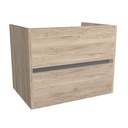 Jena 65 cm Duitse Eik - Onderkast MDF - Softclose greeploos 2 Lades Onder Elkaar - Wastafelmeubel Voor Waskom