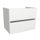 Jena 65 cm Hoogglans Wit - Onderkast MDF - Softclose greeploos 2 Lades Onder Elkaar - Wastafelmeubel Voor Waskom