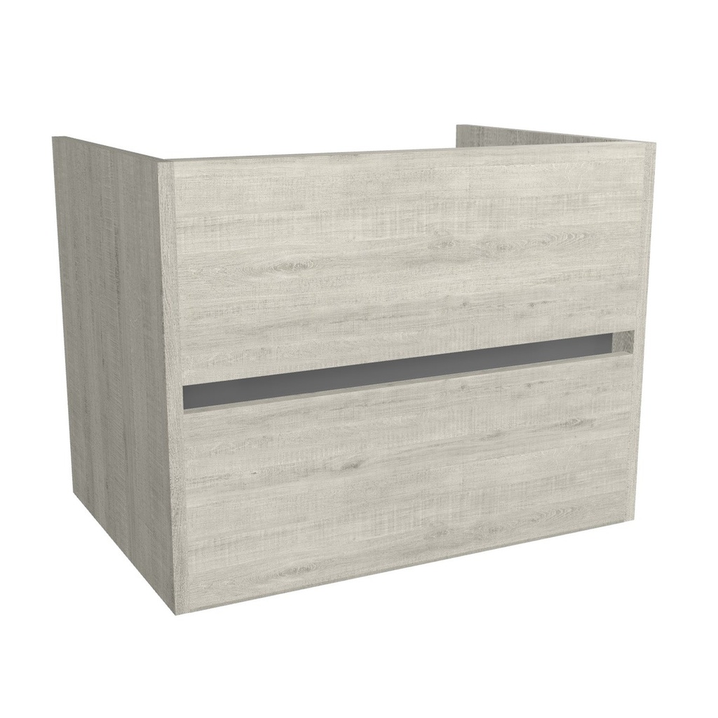 [B-JE-65-OK-LS] Jena 65 cm Lissabon - Onderkast MDF - Softclose greeploos 2 Lades Onder Elkaar - Wastafelmeubel Voor Waskom