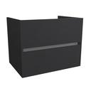 Jena 65 cm Mat Zwart - Onderkast MDF - Softclose greeploos 2 Lades Onder Elkaar - Wastafelmeubel Voor Waskom