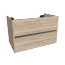 Jena 80 cm Duitse Eik - Onderkast MDF - Softclose greeploos 2 Lades Onder Elkaar - Wastafelmeubel Voor Waskom