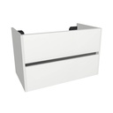 Jena 80 cm Hoogglans Wit - Onderkast MDF - Softclose greeploos 2 Lades Onder Elkaar - Wastafelmeubel Voor Waskom