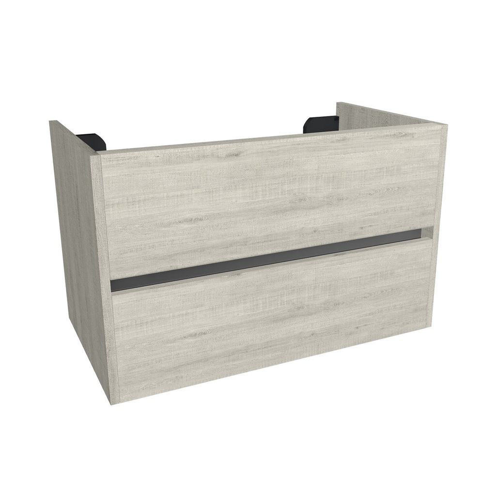 [B-JE-80-OK-LS] Jena 80 cm Lissabon - Onderkast MDF - Softclose greeploos 2 Lades Onder Elkaar - Wastafelmeubel Voor Waskom