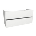 Jena 100 cm Hoogglans Wit - Onderkast MDF - Softclose greeploos 2 Lades Onder Elkaar - Wastafelmeubel Voor Waskom