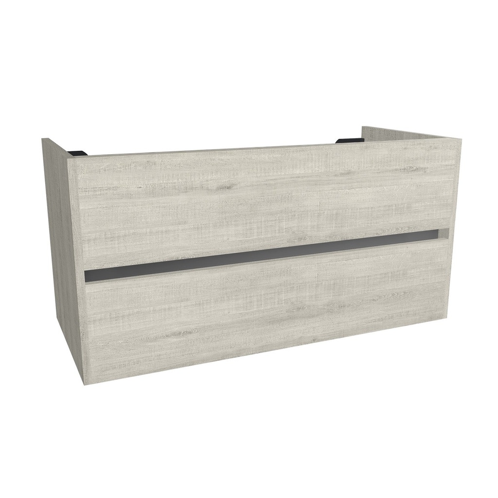 [B-JE-100-OK-LS] Jena 100 cm Lissabon - Onderkast MDF - Softclose greeploos 2 Lades Onder Elkaar - Wastafelmeubel Voor Waskom