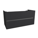 Jena 100 cm Mat Zwart - Onderkast MDF - Softclose greeploos 2 Lades Onder Elkaar - Wastafelmeubel Voor Waskom