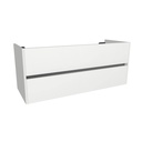 Jena 120 cm Hoogglans Wit - Onderkast MDF - Softclose greeploos 2 Lades Onder Elkaar - Wastafelmeubel Voor Waskom