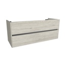 Jena 120 cm Lissabon - Onderkast MDF - Softclose greeploos 2 Lades Onder Elkaar - Wastafelmeubel Voor Waskom