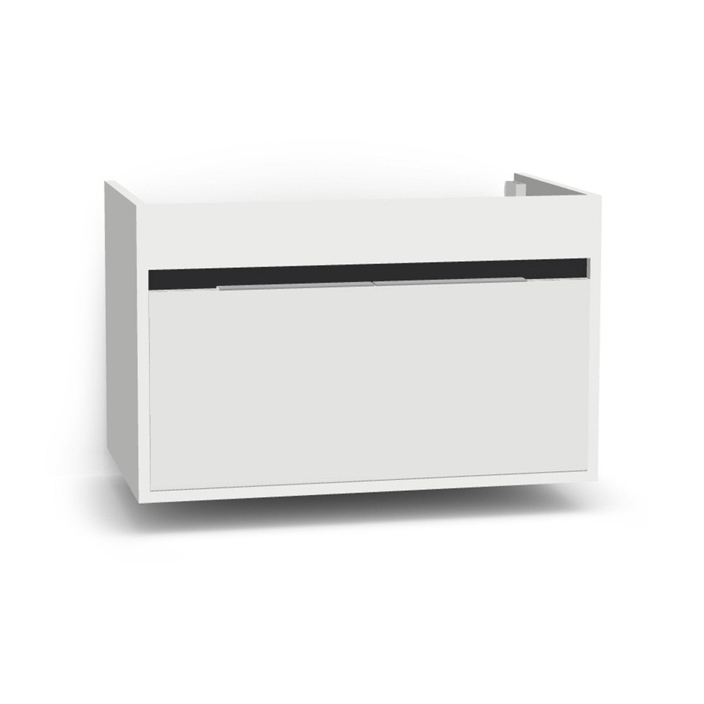 [B-KA-80-OK-HW] Kassel 80 cm Hoogglans Wit - Onderkast MDF - Softclose semi handgreep 2 Deuren - Wastafelmeubel Voor Waskom