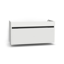 Kassel 100 cm Hoogglans Wit - Onderkast MDF - Softclose semi handgreep 2 Deuren - Wastafelmeubel Voor Waskom