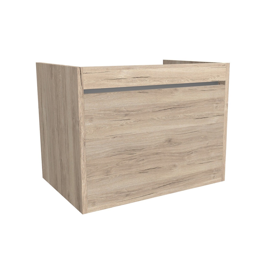 [B-OB-65-OK-DE] Oberhausen 65 cm Duitse Eik - Onderkast MDF - Softclose semi handgreep 1 Lade -  Wastafelmeubel Voor Waskom