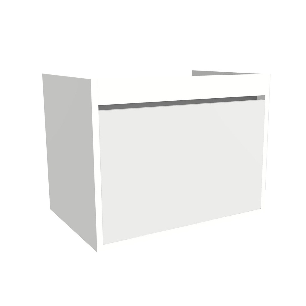 [B-OB-65-OK-HW] Oberhausen 65 cm Hoogglans Wit - Onderkast MDF - Softclose semi handgreep 1 Lade -  Wastafelmeubel Voor Waskom