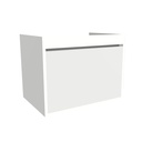 Oberhausen 65 cm Hoogglans Wit - Onderkast MDF - Softclose semi handgreep 1 Lade -  Wastafelmeubel Voor Waskom