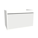 Oberhausen 80 cm Hoogglans Wit - Onderkast MDF - Softclose semi handgreep 1 Lade -  Wastafelmeubel Voor Waskom