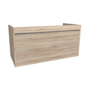 Oberhausen 100 cm Duitse Eik - Onderkast MDF - Softclose semi handgreep 1 Lade -  Wastafelmeubel Voor Waskom