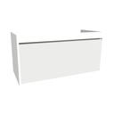 Oberhausen 100 cm Hoogglans Wit - Onderkast MDF - Softclose semi handgreep 1 Lade -  Wastafelmeubel Voor Waskom