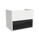 Pohlheim 65 cm Hoogglans Wit - Onderkast MDF - Softclose greeploos 1 Duer - 1 Open Kast - Wastafelmeubel Voor Waskom