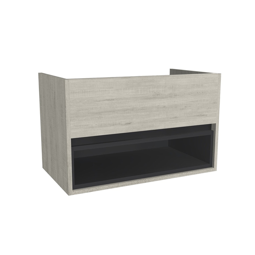 [C-PO-80-OK-LS] Pohlheim 80 cm Lissabon - Onderkast MDF - Softclose greeploos 1 Duer - 1 Open Kast - Wastafelmeubel Voor Waskom