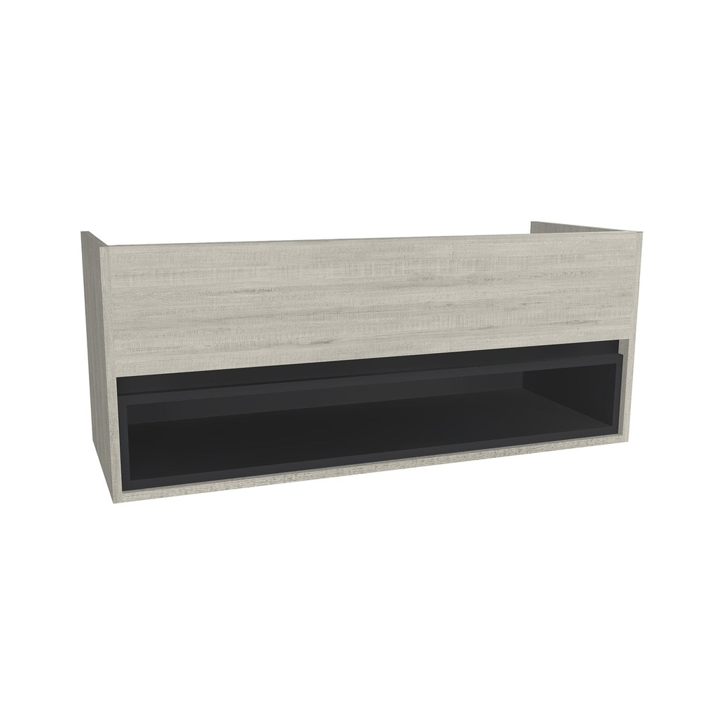 [C-PO-120-OK-LS] Pohlheim 120 cm Lissabon - Onderkast MDF - Softclose greeploos 1 Duer - 1 Open Kast - Wastafelmeubel Voor Waskom