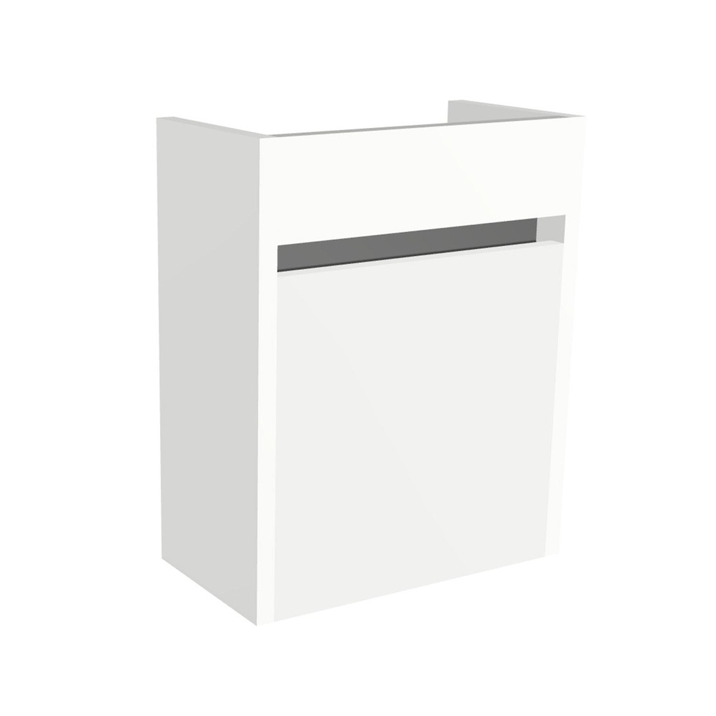 [B-VE-40-OK-HW] Venlo 40 cm Hoogglans Wit - Onderkast MDF - Softclose greeploos 1 Deur - Toiletmeubel Voor Waskom