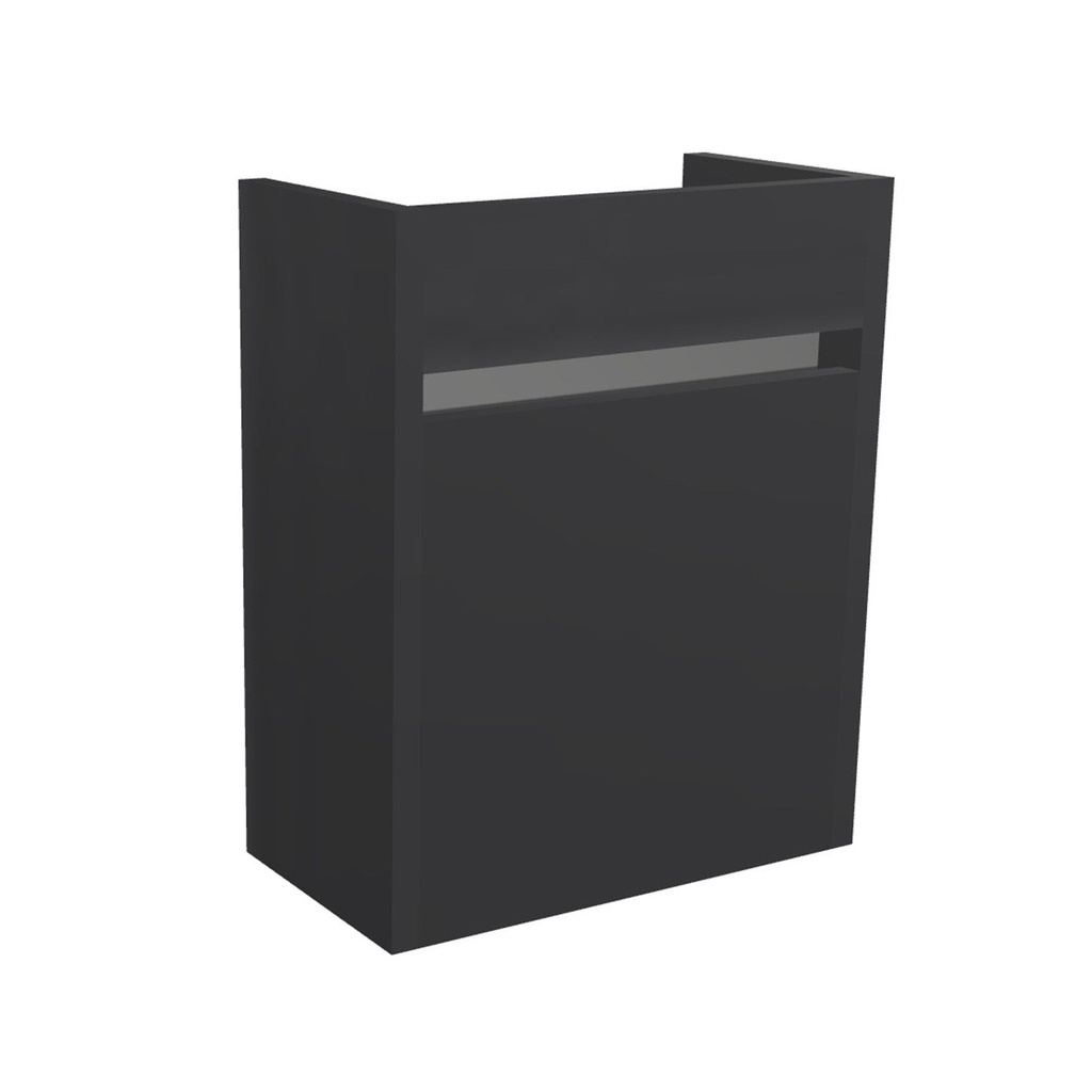 [B-VE-40-OK-MS] Venlo 40 cm Mat Zwart - Onderkast MDF - Softclose greeploos 1 Deur - Toiletmeubel Voor Waskom