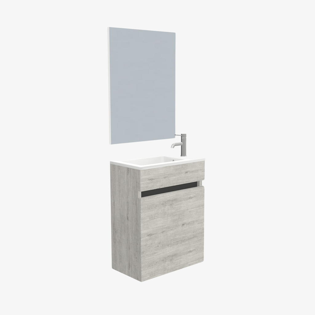 [B-AL-40-ST-LS] Almera 40 cm Lissabon Onderkast 1 Deur Toiletmeubel Set