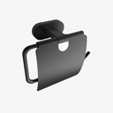 Toiletrolhouder Nola met Klepje Zwart