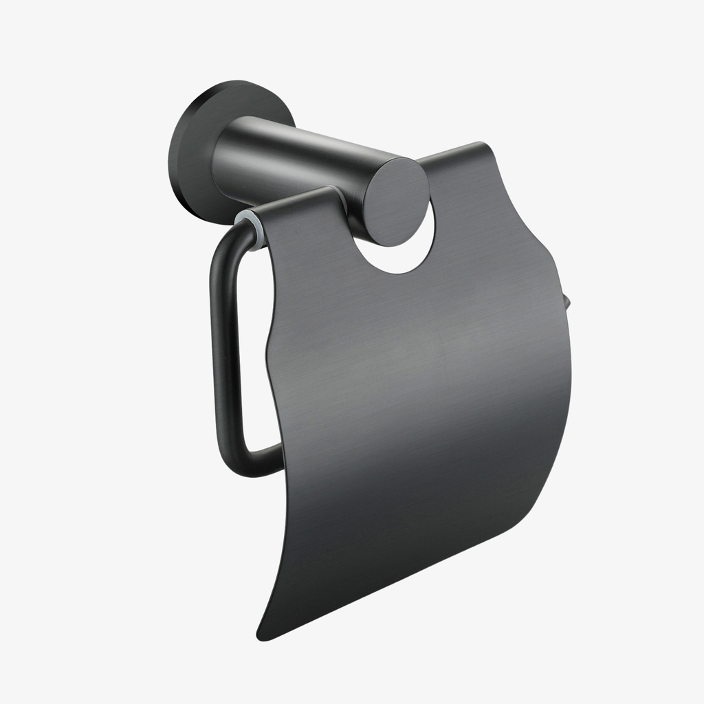 [20390053] Toiletrolhouder Xia met Klep Gun Metal