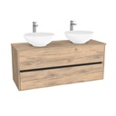 Jena Badkamermeubel 120 cm Dorado - Onderkast MDF - Softclose greeploos 2 lades Inclusief Toledo keramische waskom met wastafelblad