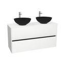 Berlin Badkamermeubel 120 cm Hoogglans Wit - Onderkast MDF - Softclose greeploos 2 lades Inclusief Toledo keramische waskom met wastafelblad