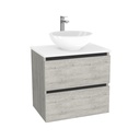 Bonn Badkamermeubel 65 cm Lissabon - Onderkast MDF - Softclose greeploos 2 lades Inclusief Toledo keramische waskom met wastafelblad