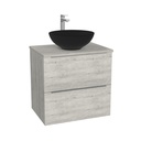 Frankfurt Badkamermeubel 65 cm Lissabon - Onderkast MDF - Softclose semi handgreep 2 lades Inclusief Toledo keramische waskom met wastafelblad