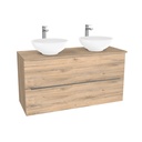 Frankfurt Badkamermeubel 120 cm Dorado - Onderkast MDF - Softclose semi handgreep 2 lades Inclusief Toledo keramische waskom met wastafelblad